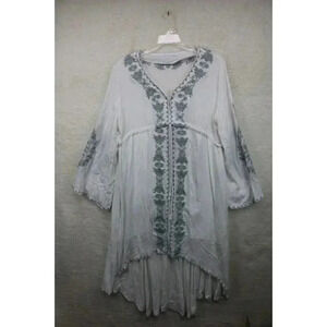 R. Vivimos Hi Lo Women's Embroidered Bohemian Style Dress-Size Large-Hippy